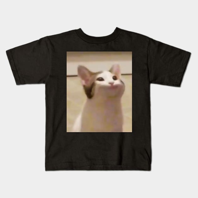 Pop Cat My Beloved Cat Meme Oatmeal Kids T-Shirt by BobaPenguin